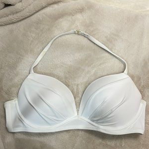 White Victoria’s Secret ruched bra cup bikini top